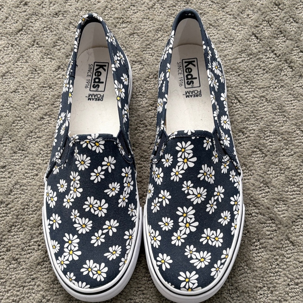 Keds Dark Blue Daisy Slip-On Shoes